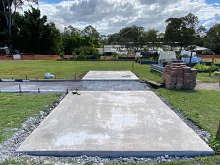 A poured concrete slab using Cordwells made ready mix concrete